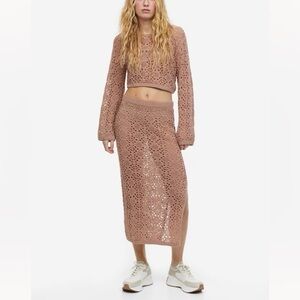 H&M Crochet / Knit Skirt Set